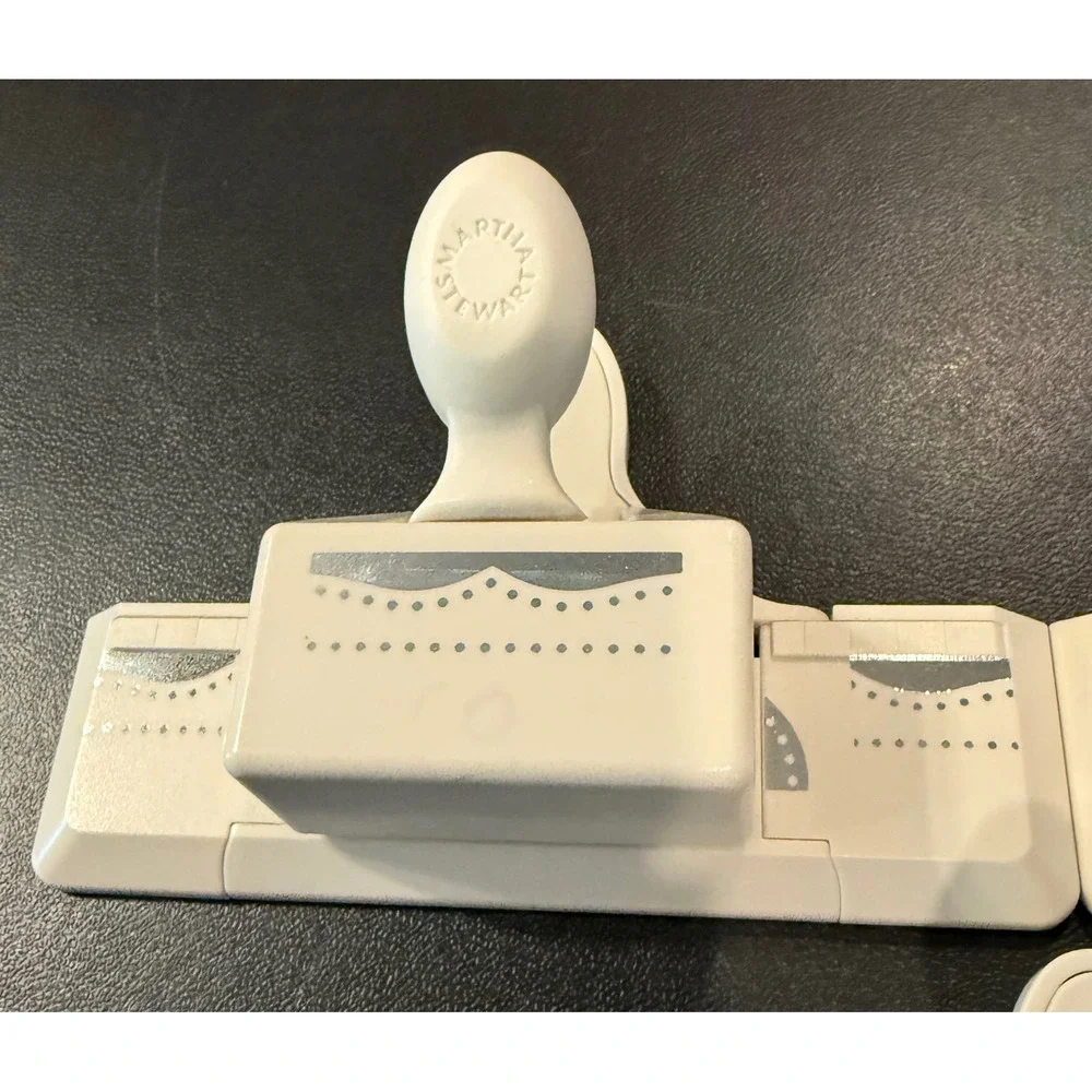 Martha Stewart Edge Paper Punch Set Cream Scallop Eyelet Lace 3pc Scrapbook Art